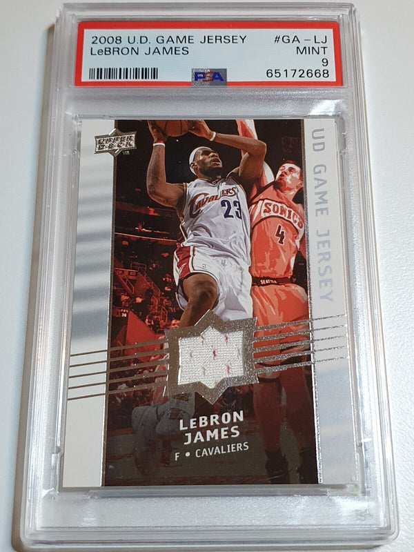 2008 Upper Deck SP Lebron James #PATCH Game Worn Blue Jersey - PSA 9 (POP 15)