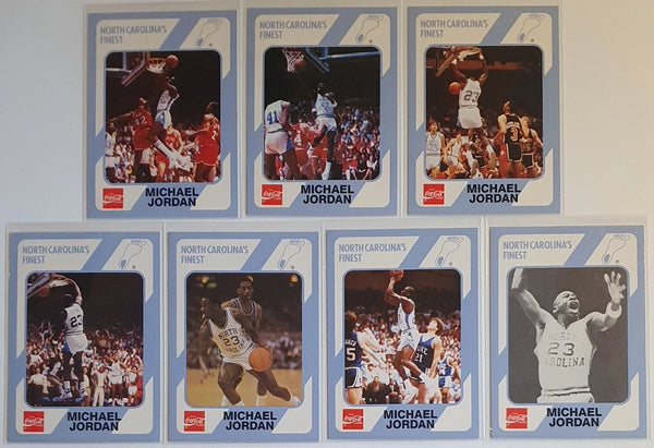 Lot of 7 x 1989 Collegiate Collection Michael Jordan COMPLETE North Carolina