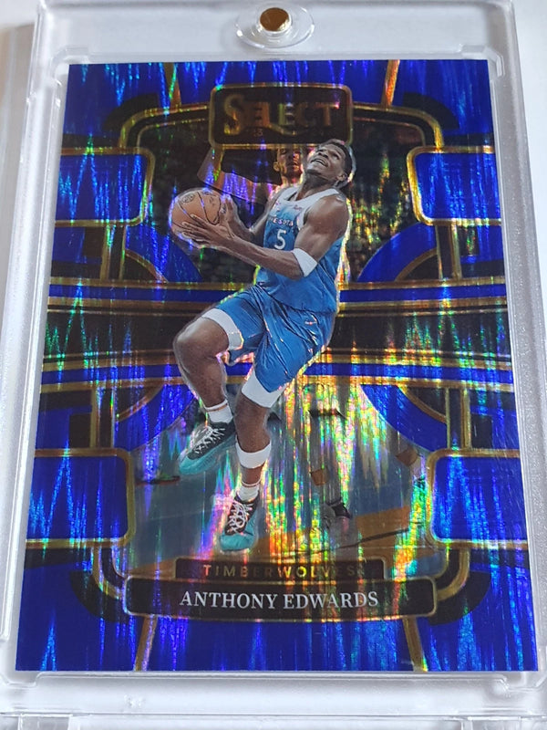 2023 Panini Select Anthony Edwards #37 BLUE FLASH /99 Holo Concourse - Rare