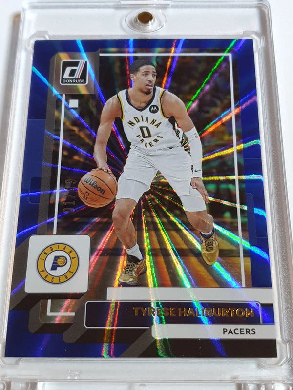 2022 Panini Donruss Tyrese Haliburton #47 BLUE LASER 01/49 Holo - Ready to Grade