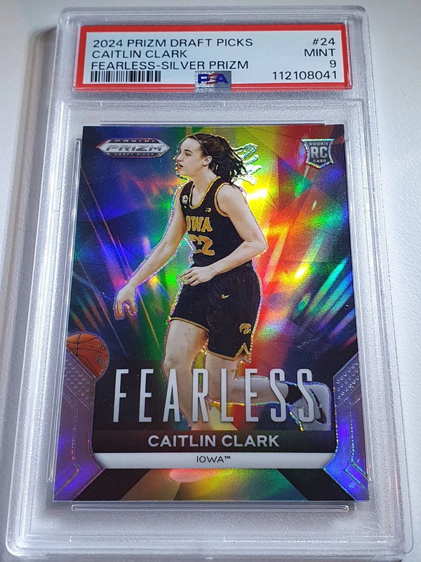 2024 Panini Prizm Draft Picks Caitlin Clark Rookie #24 SILVER Holo RC - PSA 9