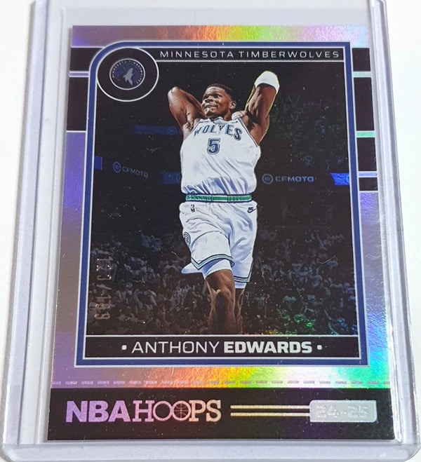 2024 Panini NBA Hoops Anthony Edwards #181 SILVER /199 Holo - Ready to Grade