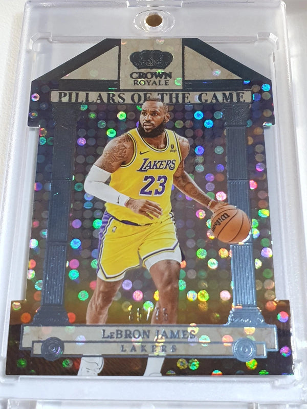 2023 Panini Crown Royale LeBron James #13 BLUE /75 Holo Pillars of the Game
