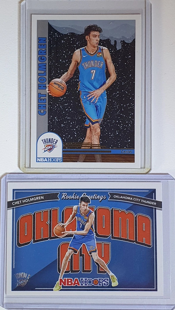 2022 Panini NBA Hoops Chet Holmgren Rookie LOT of 2 Rookies #282 #2 RC - Rare