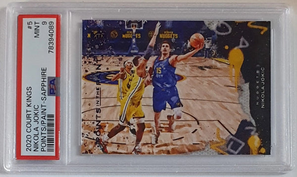 2020 Panini Court Kings Nikola Jokic #5 SAPPHIRE /25 Holo - PSA 9 (POP 3)