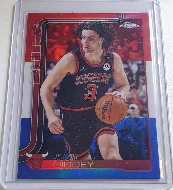 2025 Topps Chrome Josh Giddey #48 RED WHITE BLUE Refractors (Bulls) - Rare