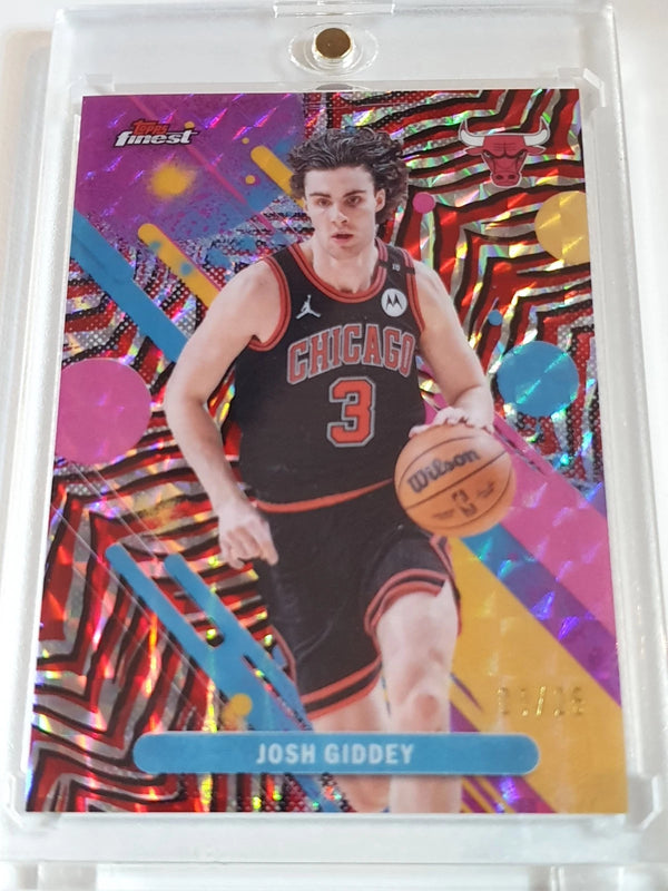 2025 Topps Finest Josh Giddey #34 RED BLACK GEOMETRIC 01/25 Refractor - Rare