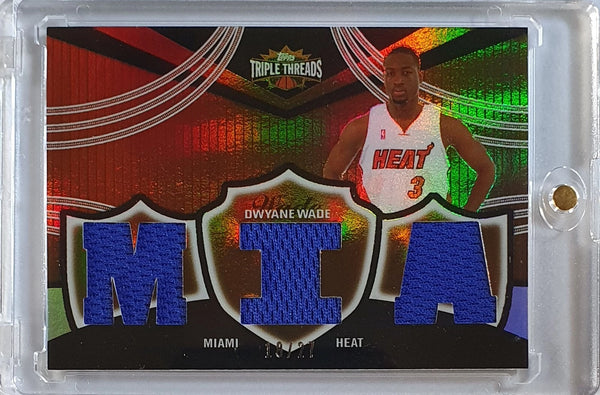 2006 Topps Triple Threads Dwyane Wade #PATCH /27 Game Worn Triple Jerseys - Rare