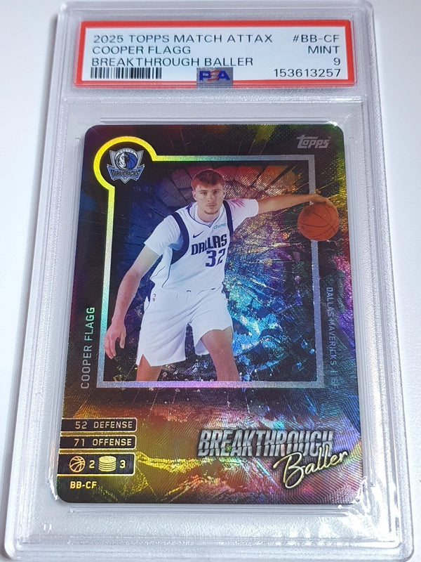2025 Topps Match Attax Cooper Flagg Rookie #BB-CF Breakthrough Baller RC - PSA 9