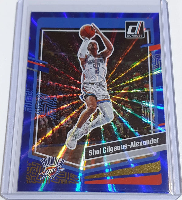 2023 Panini Donruss Shai Gilgeous-Alexander #40 BLUE LASER /49 Holo - Rare