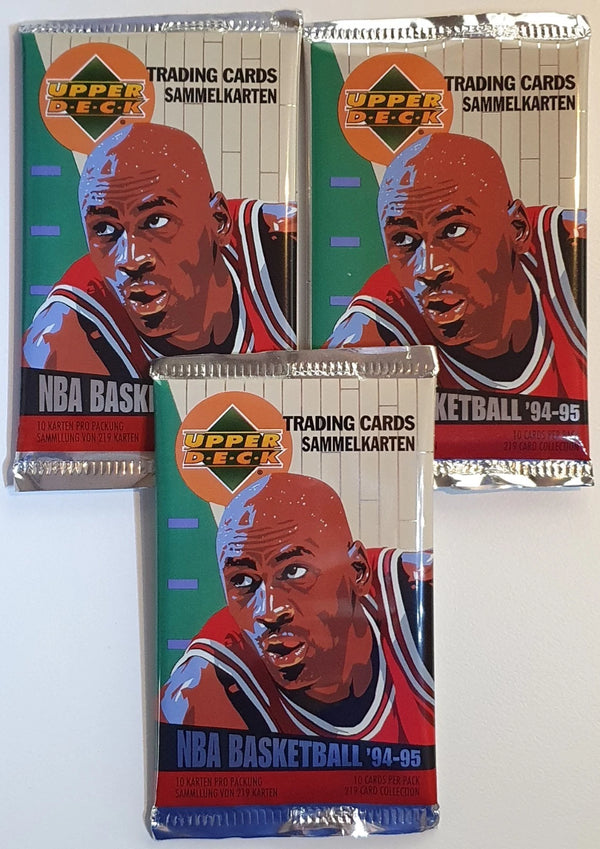 Lot of 3 x Packs of 1994-95 UD Collector's Choice Basketball Series 1 - Sealed