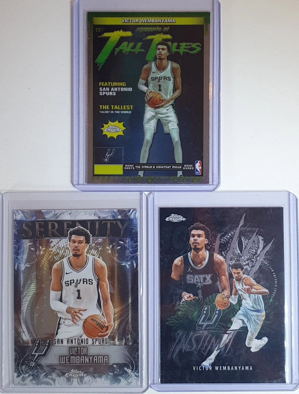 Lot of 3 x 2025 Topps Chrome Victor Wembanyama #TT4 #SY2 #INS9 - Ready to Grade