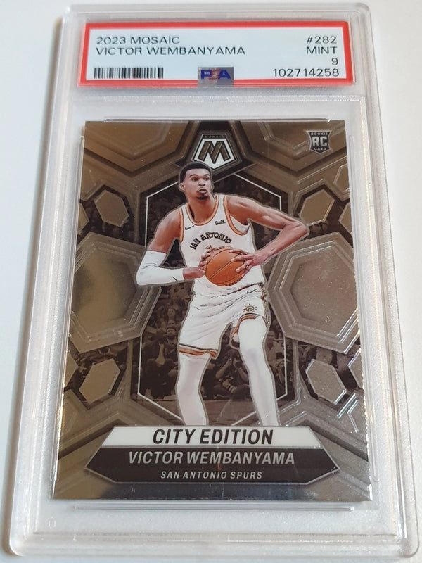2023 Panini Mosaic Victor Wembanyama Rookie #282 City Edition RC - PSA 9