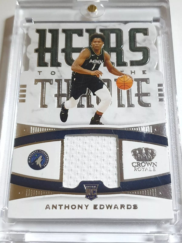 2020 Panini Crown Royale Anthony Edwards Rookie #PATCH Jersey - Good Condition