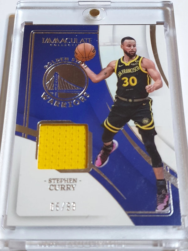 2023 Panini Immaculate Stephen Curry #PATCH /99 Game Worn Jersey - Rare