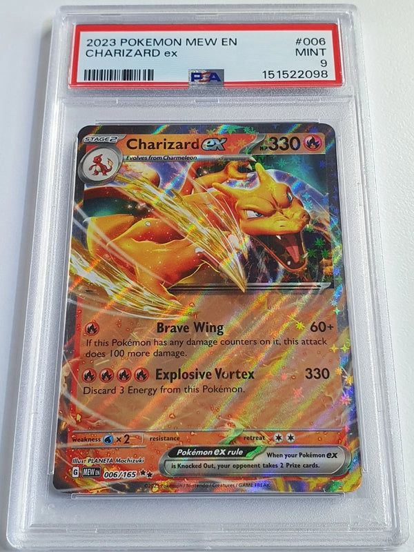 2023 Pokemon Charizard EX 006/165 Scarlet and Violet 151 Rare - PSA 9