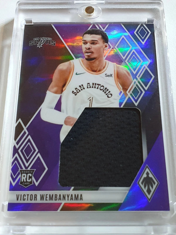 2023 Panini Phoenix Victor Wembanyama Rookie #PATCH PURPLE /99 Jumbo Jersey