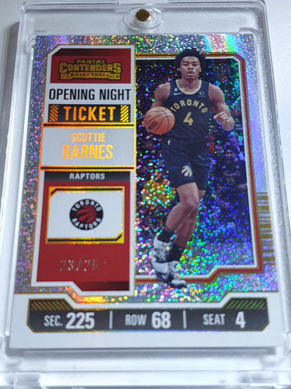 2023 Panini Contenders Scottie Barnes #37 OPENING NIGHT /25 Ticket Holo - Rare