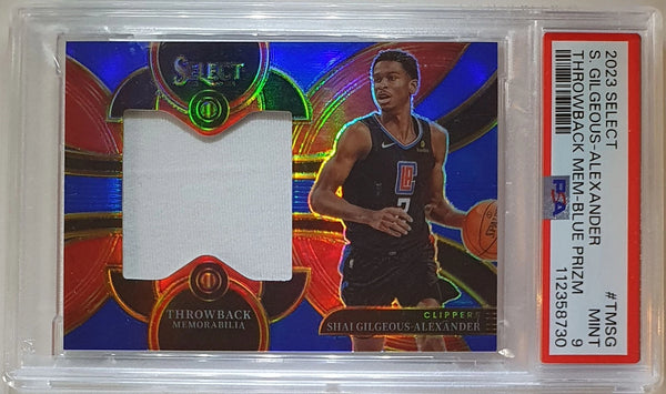 2023 Select Shai Gilgeous-Alexander #PATCH BLUE /75 Game Worn Jersey - PSA 9