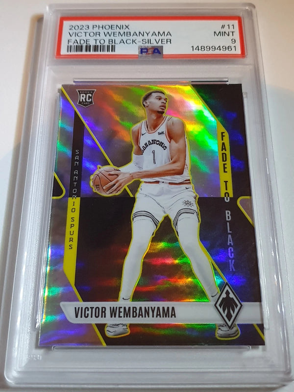 2023 Panini Phoenix Victor Wembanyama #5 SILVER Holo Fade to Black - PSA 9