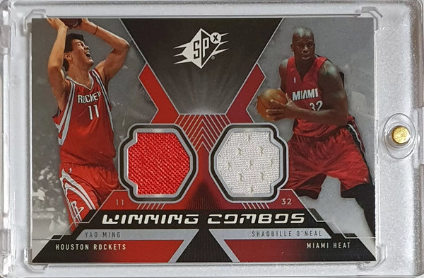 2005 UD SPx Yao Ming Shaquille O'Neal #PATCH Dual Game Worn Jerseys - Rare