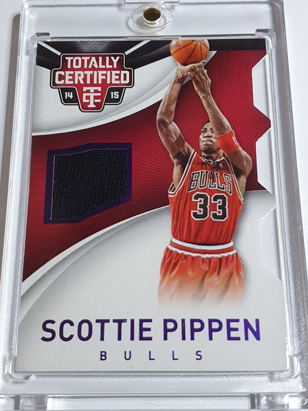 2014 Totally Certified Scottie Pippen #PATCH PURPLE /99 Game Worn Jersey Die Cut