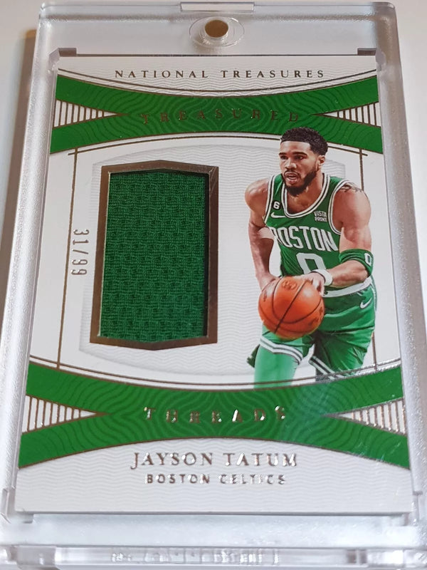 2022 Panini National Treasures Jayson Tatum #PATCH Game Worn Large Jersey - Rare