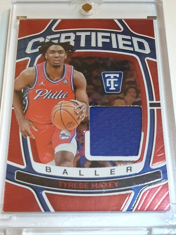 2024 Totally Certified Tyrese Maxey #PATCH MIRROR RED /75 Game Worn Jersey