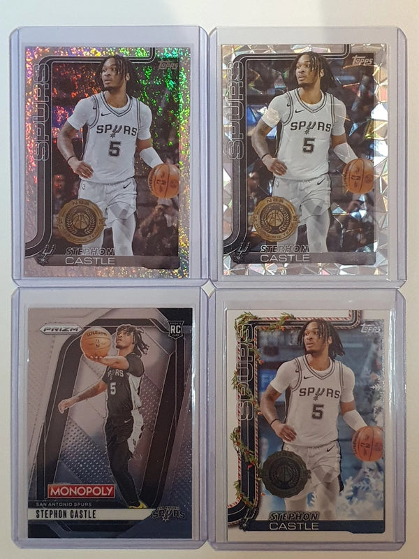 Stephon Castle Lot of 4 x Cards Parallel Holo Variants Incl RC - Ready to Grade