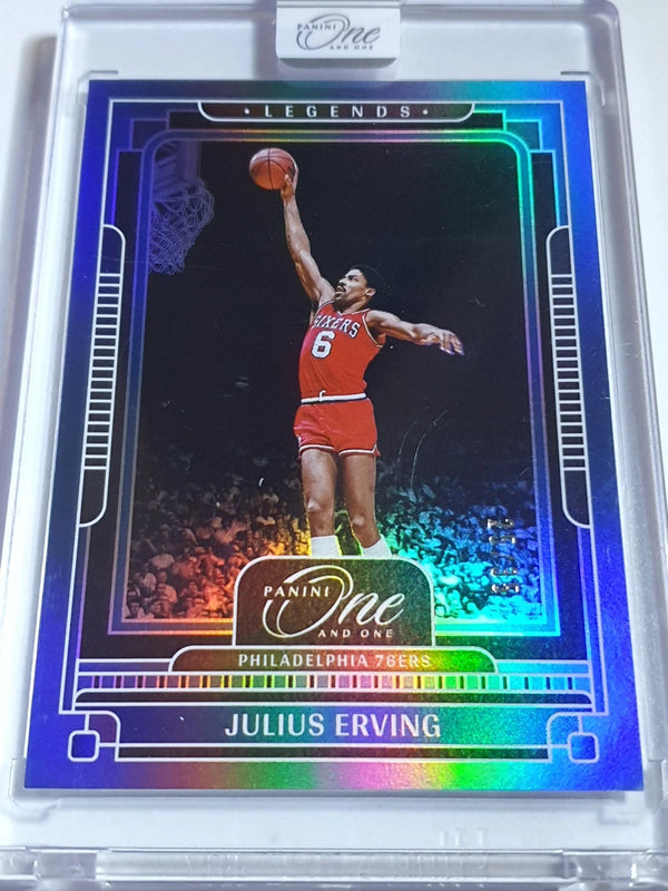 2024 Panini One and One Julius Erving #157 BLUE /35 Holo - Factory Sealed