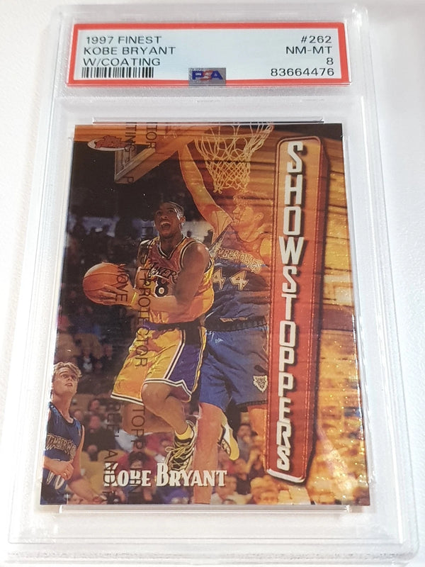 1997 Topps Finest Kobe Bryant #262 w/ Coating Showstoppers - PSA 8
