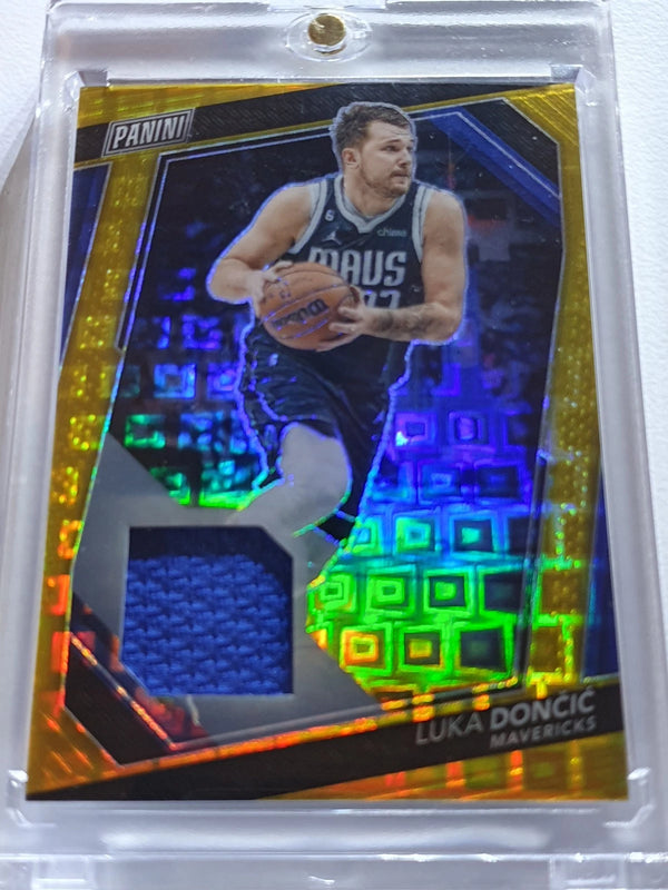 2023 Panini National VIP Luka Doncic #PATCH GOLD /10 Holo Worn Jersey - Rare