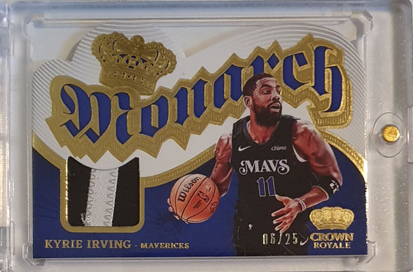 2023 Panini Crown Royale Kyrie Irving #PATCH GOLD /25 Game Worn Striped Jersey