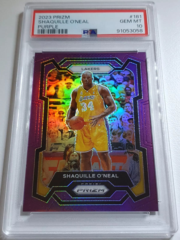 2023 Panini Prizm Shaquille O'Neal #181 PURPLE /99 HOLO - PSA 10 (POP 7)