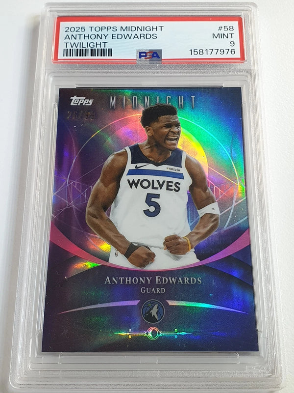 2025 Topps Midnight Anthony Edwards #58 TWILIGHT /99 Holo - PSA 9 (POP 1)