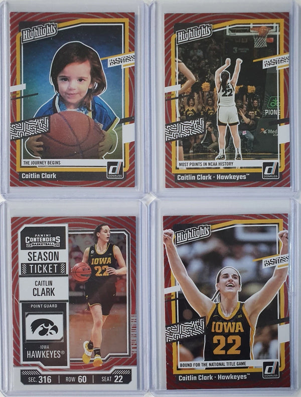 2024 Panini Caitlin Clark Rookie Collection LOT of 4 RCs RED FOIL VARIANTS