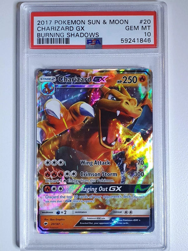 2017 Pokemon Charizard GX 20/147 Holo Ultra Rare Burning Shadows - PSA 10