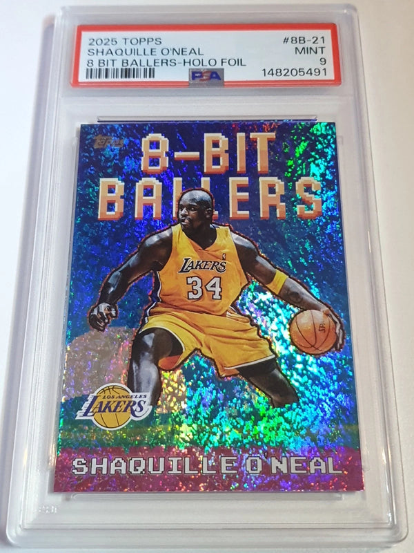 2025 Topps Shaquille O'Neal #8B-21 HOLO FOIL 8 Bit Ballers - PSA 9 (POP 4)