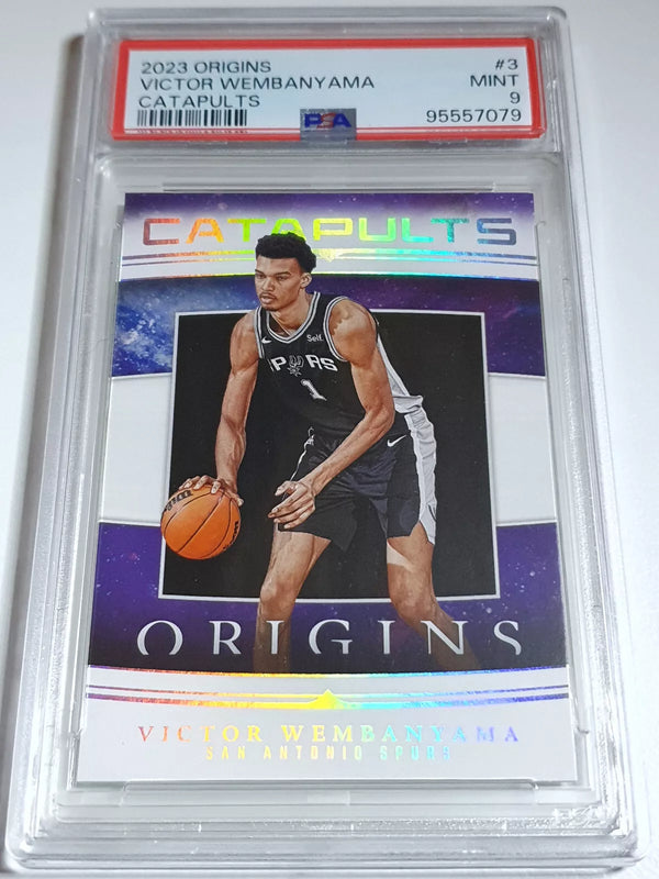 2023 Panini Origins Victor Wembanyama Rookie #3 Catapults RC - PSA 9 (POP 33)