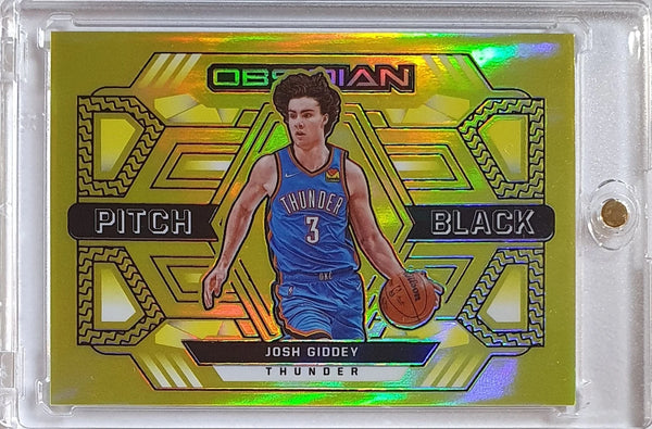 2021 Obsidian Josh Giddey Rookie #21 YELLOW FLOOD HOLO Pitch Black RC - Rare