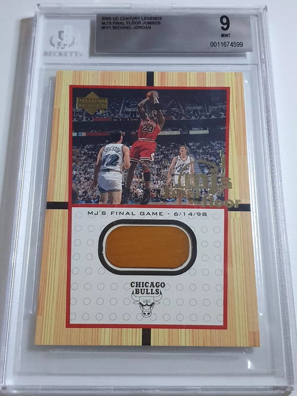 2000 Upper Deck Michael Jordan #FF1 Final Floor GAME USED JUMBO - BGS 9 (POP 3)