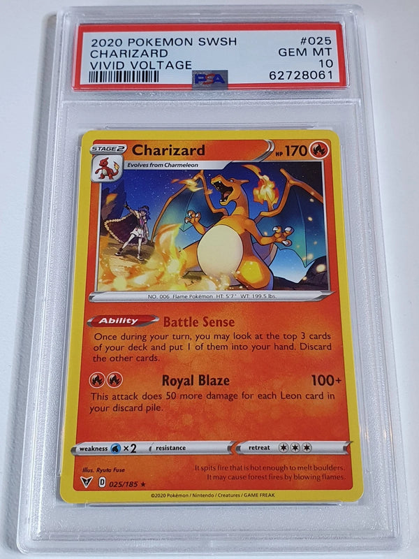 2020 Pokemon Charizard 025/185 Sword and Shield Vivid Voltage - PSA 10