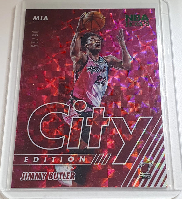 2021 Panini NBA Hoops Jimmy Butler #8 HYPER GREEN /25 Holo City Edition - Rare