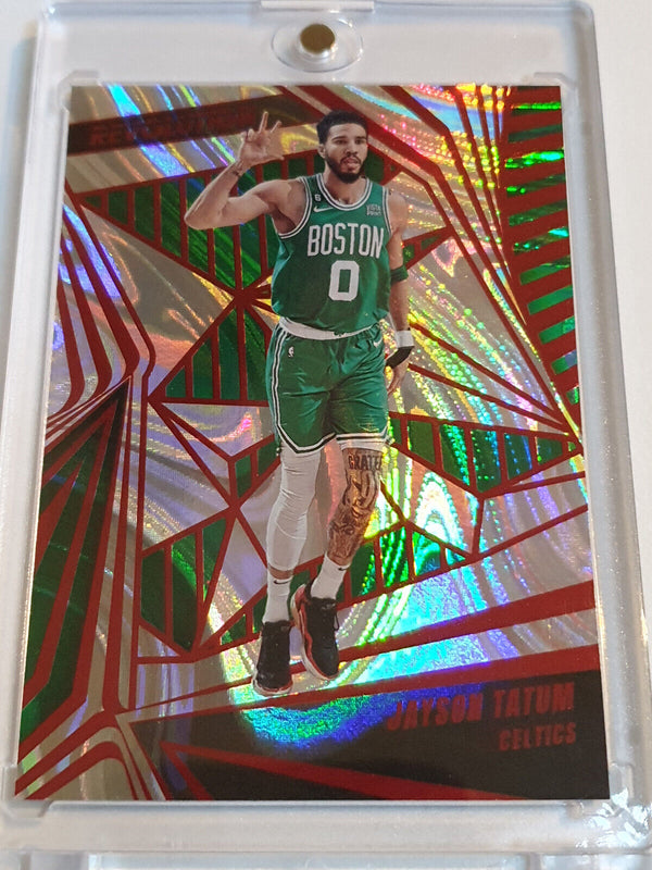 2023 Panini Revolution Jayson Tatum #35 RED SWIRL /199 Holo - Ready to Grade