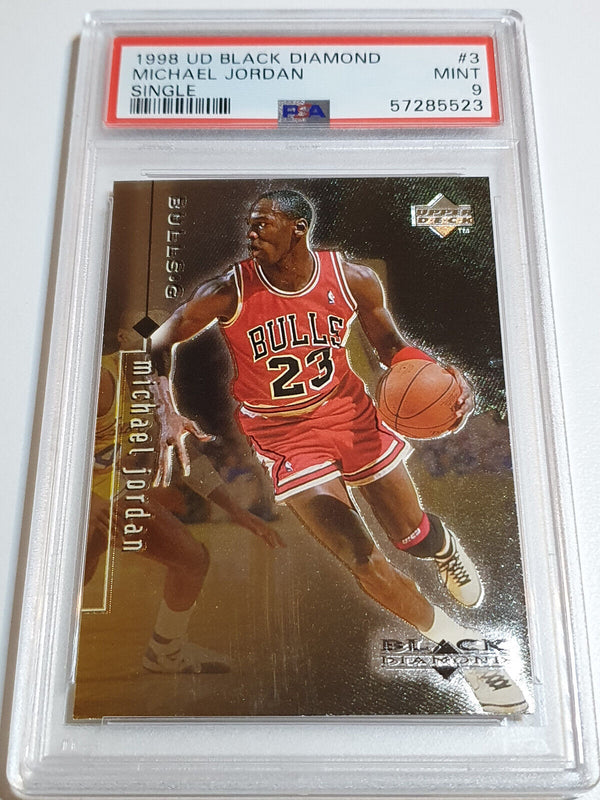 1998 Upper Deck Michael Jordan BLACK DIAMOND #3 Metal Foil - PSA 9