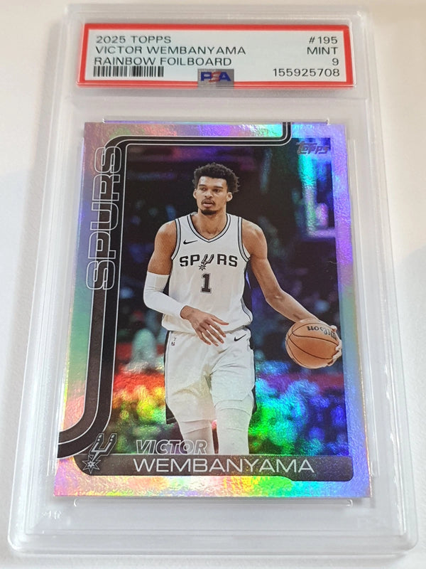 2025 Topps Basketball Victor Wembanyama #195 RAINBOW FOILBOARD - PSA 9 (Low POP)