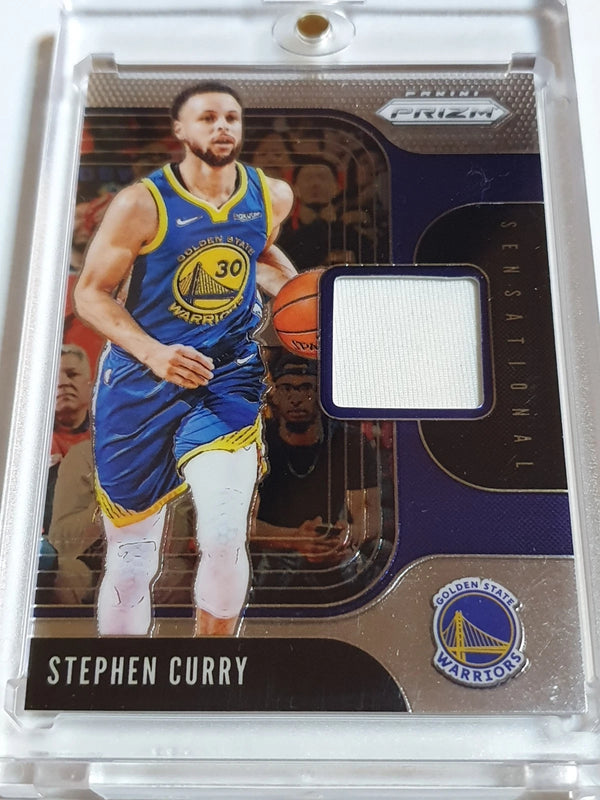 2019 Panini Prizm Stephen Curry #PATCH Game Worn White Jersey - Ready to Grade