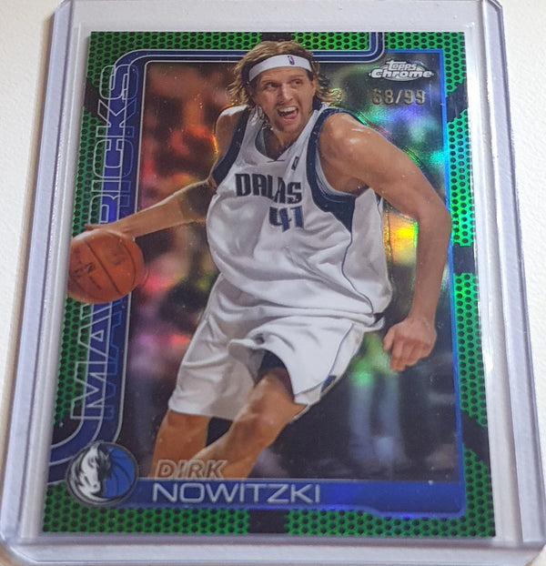 2025 Topps Chrome Dirk Nowitzki #246 GREEN BASKETBALL /99 Refractor - Rare