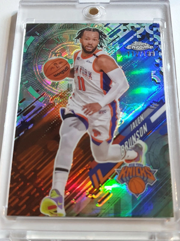 2025 Topps Chrome Jalen Brunson #GT-12 AQUA /199 Refractor Go Time - Rare