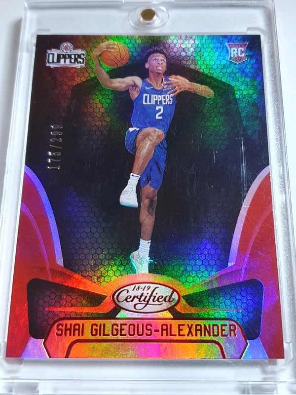 2018 Certified Shai Gilgeous-Alexander Rookie #161 RED MIRROR /299 Holo RC